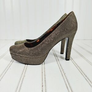 Nina Bronze Sophia Crystal Almond Toe Pumps E348
